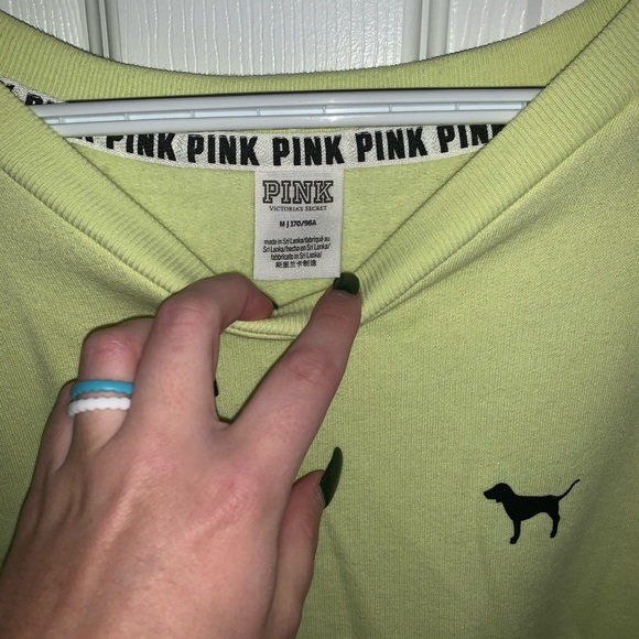 VS PINK Yellow Legging Crew Sweatshirt - Picture 3 of 4